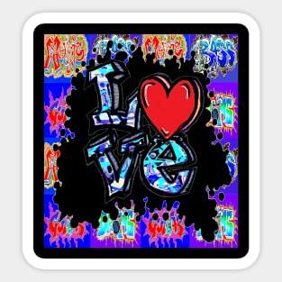 love graffiti blue 2 Sticker